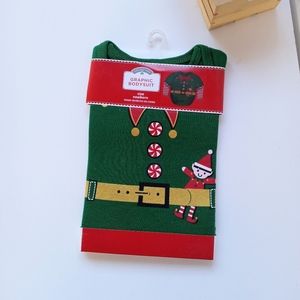 Christmas bodysuit newborn green Long sleeve NWT